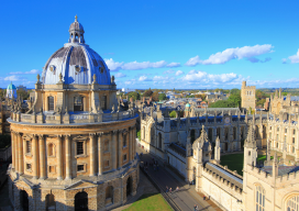 The Oxford University City on sunny day viewed from the top of tower in St Marys Church
